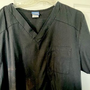 Mens black Cherokee workwear v neck scrub shirt shirt sleeve
